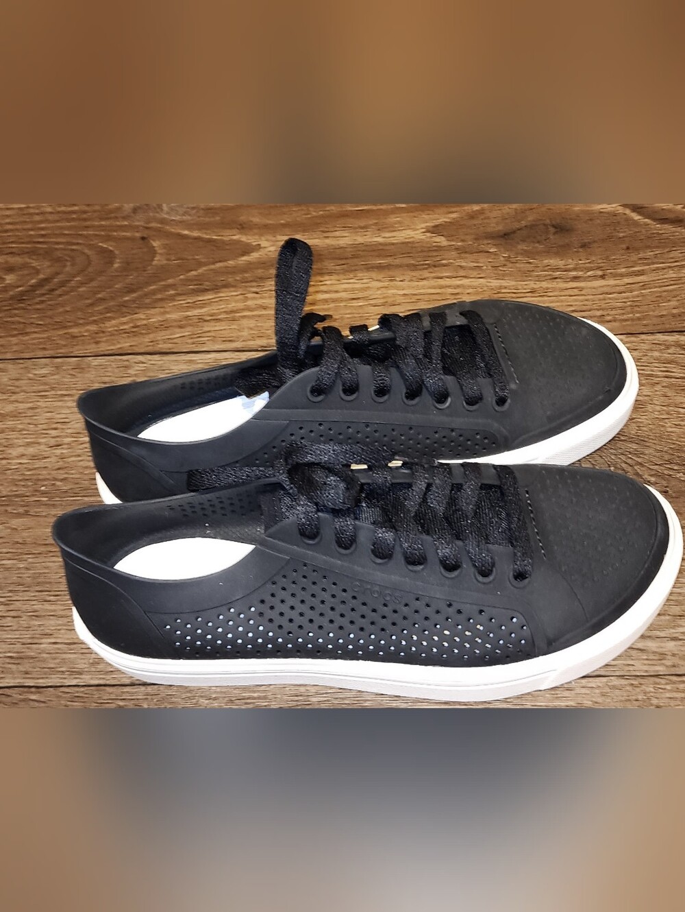 Womens Crocs Citilane Roka Black Casual Lace-Up No Sock Slip On Sneakers 10